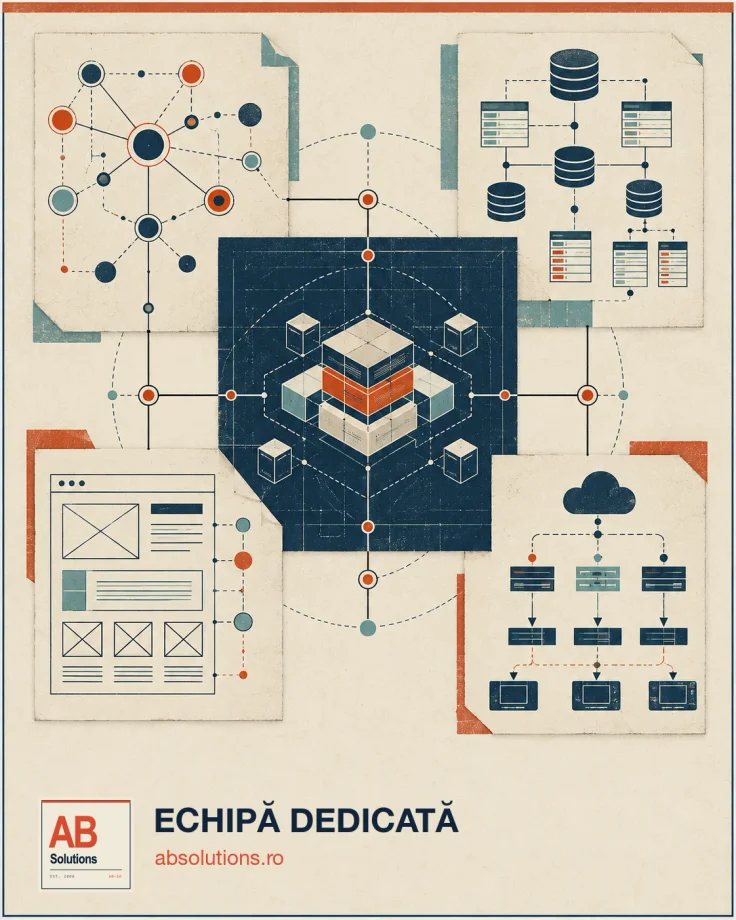 Compoziție editorială despre responsabilitate tehnică și livrare coordonată.