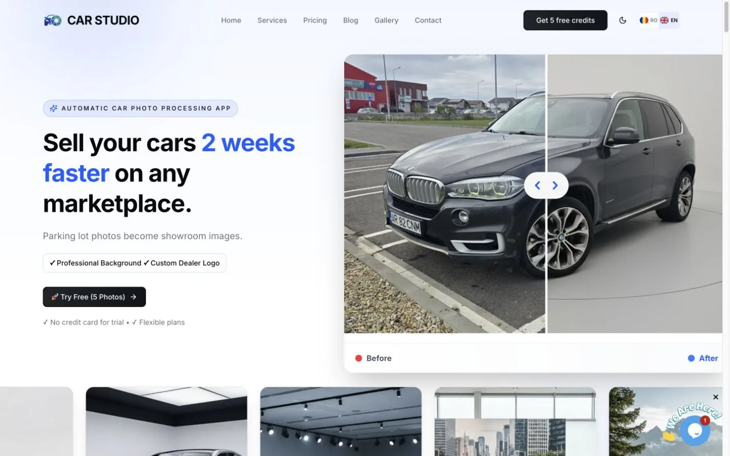 CarStudio.io — previzualizare homepage