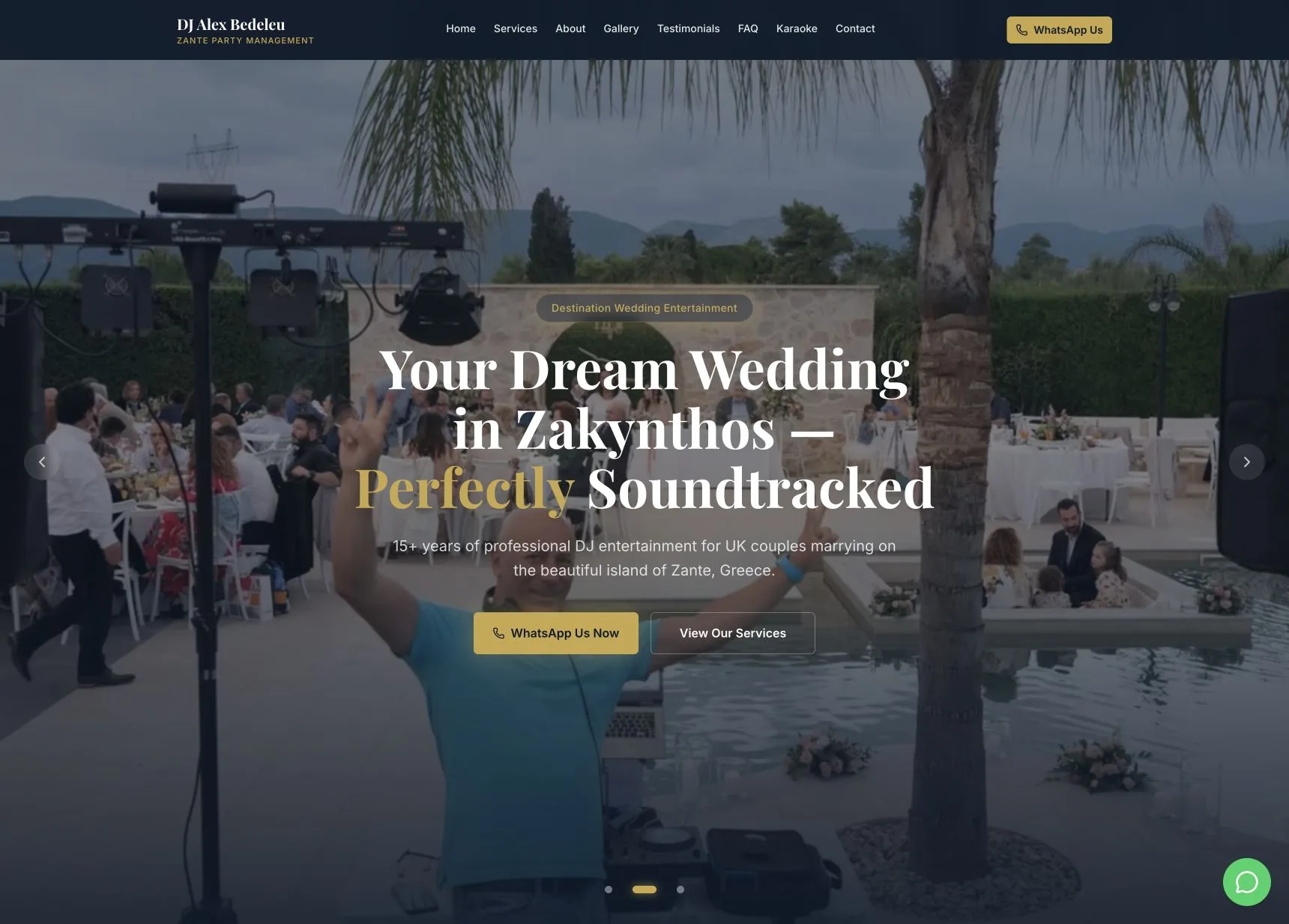 DJ Zakynthos — previzualizare homepage
