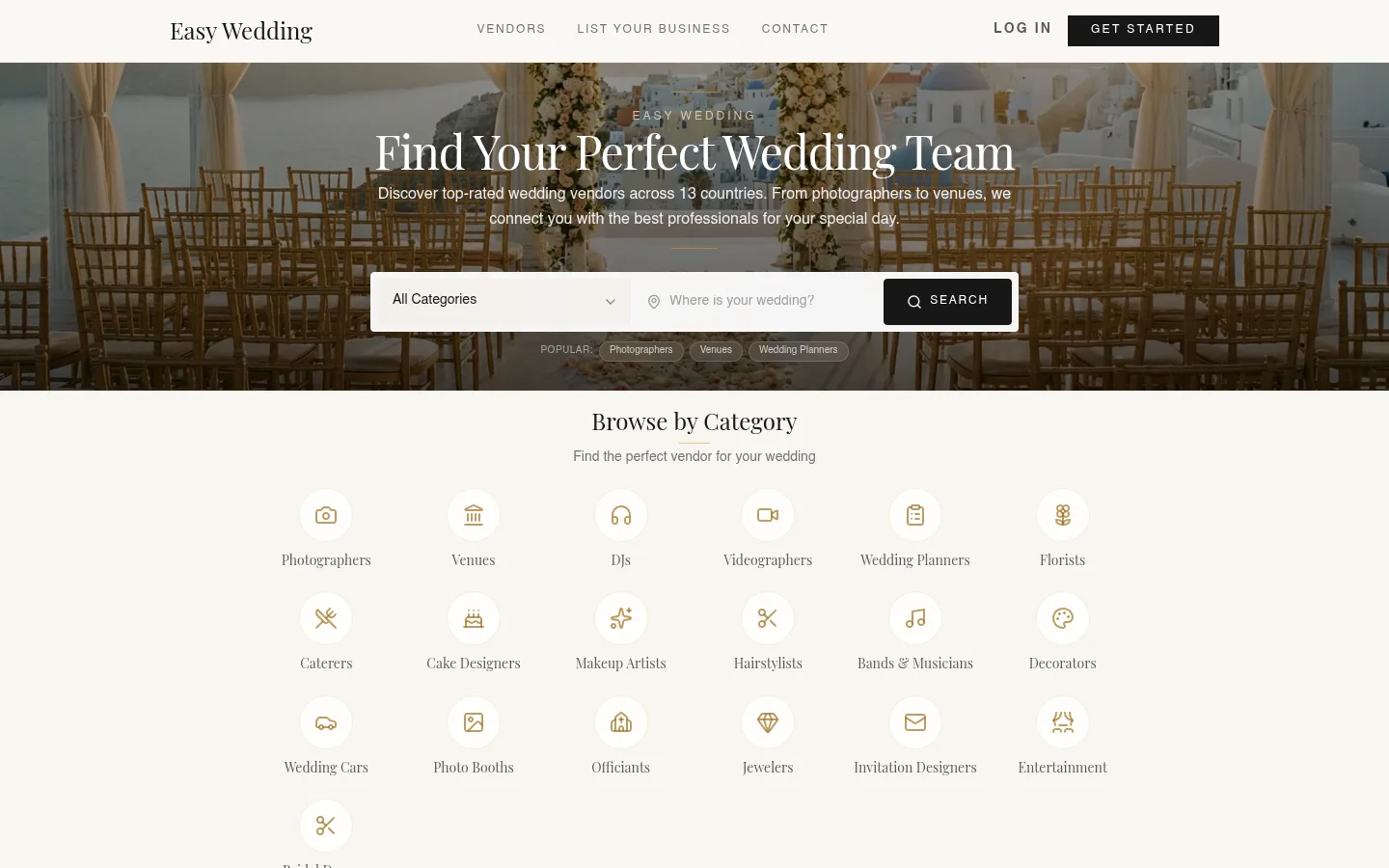 EasyWedding.co — previzualizare homepage