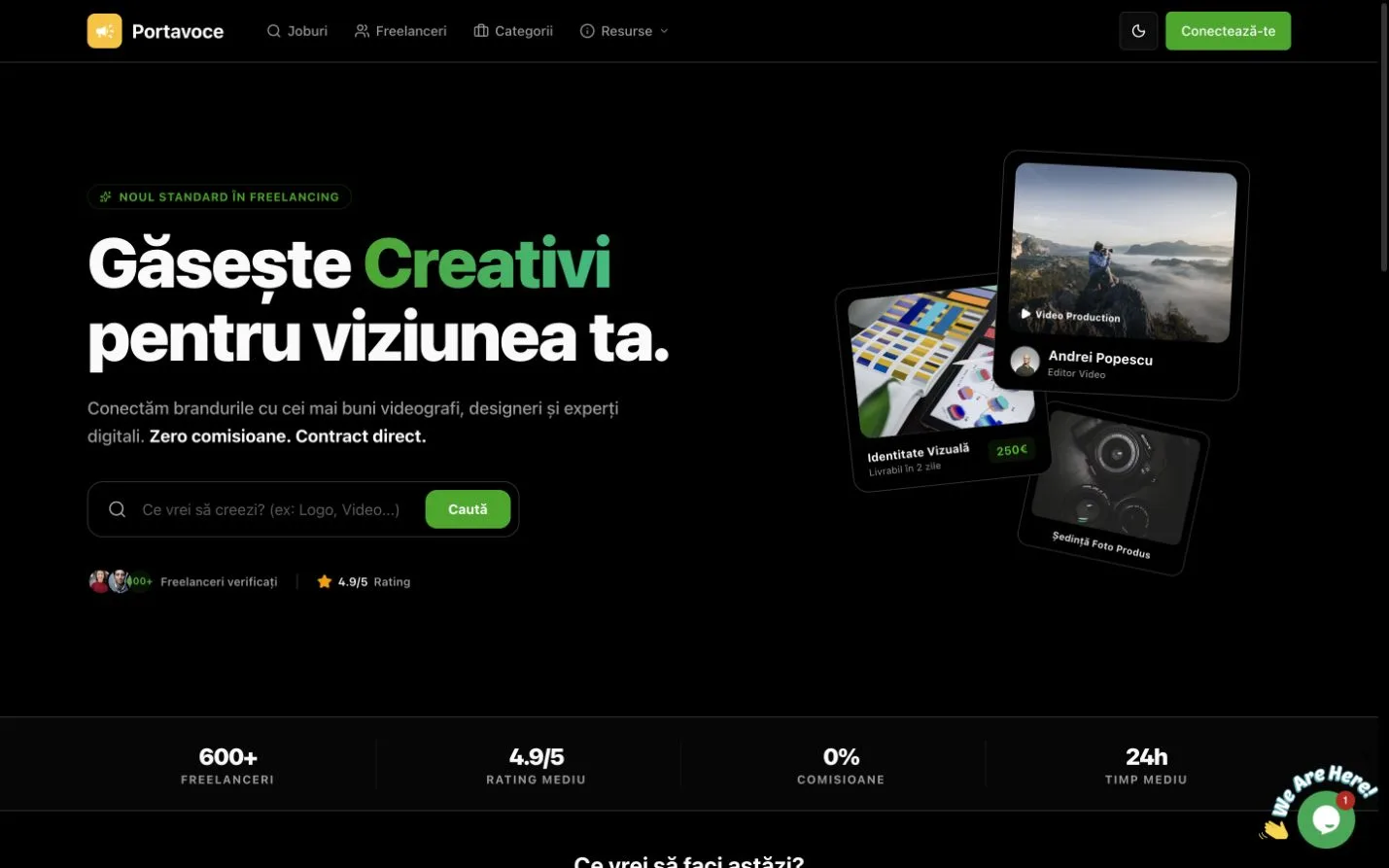 Portavoce Marketplace — previzualizare homepage