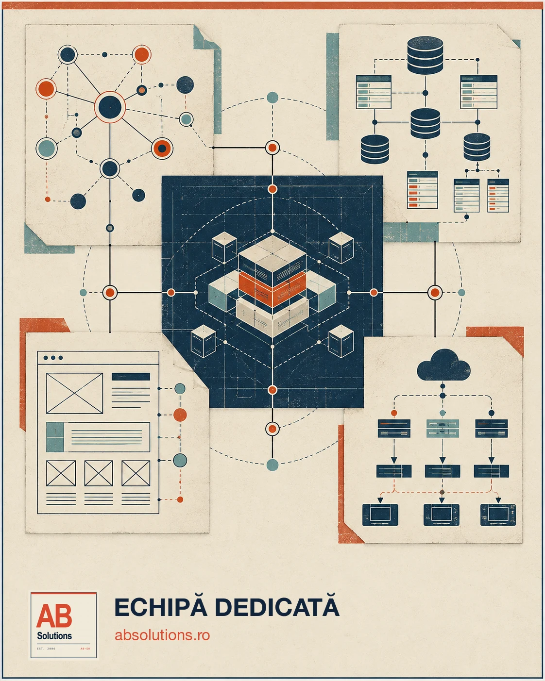 Compoziție editorială despre responsabilitate tehnică și livrare coordonată.